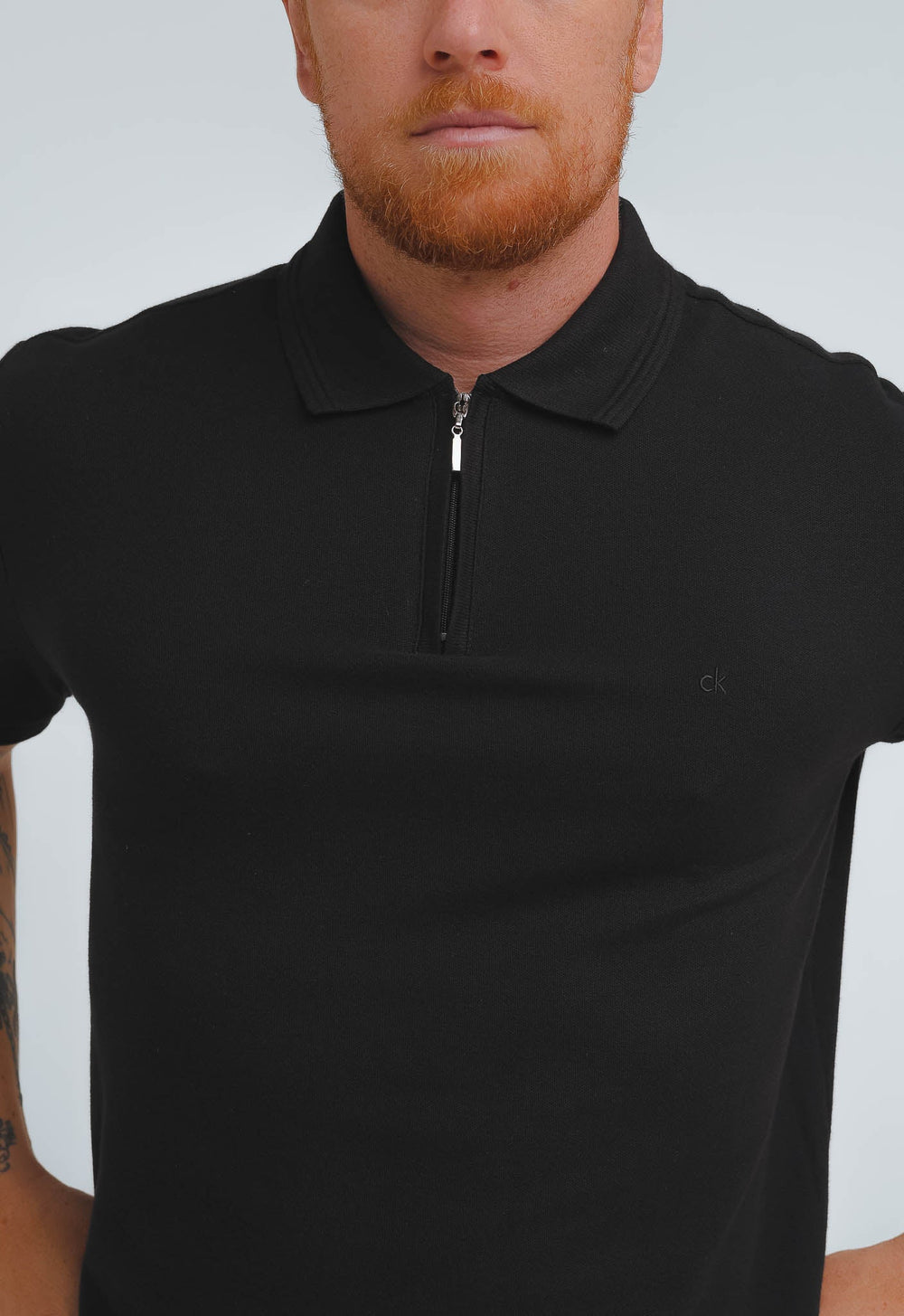 Polo Calvin Klein Slim Meio Ziper Ck Peito - Henri Store