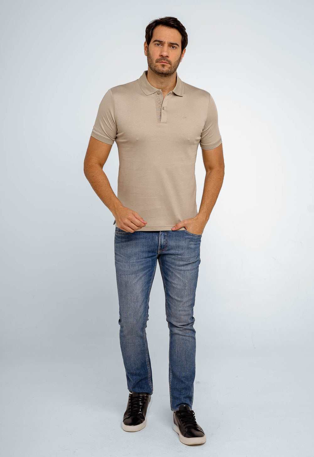 Polo Calvin Klein Touch Logo Peito - Henri Store