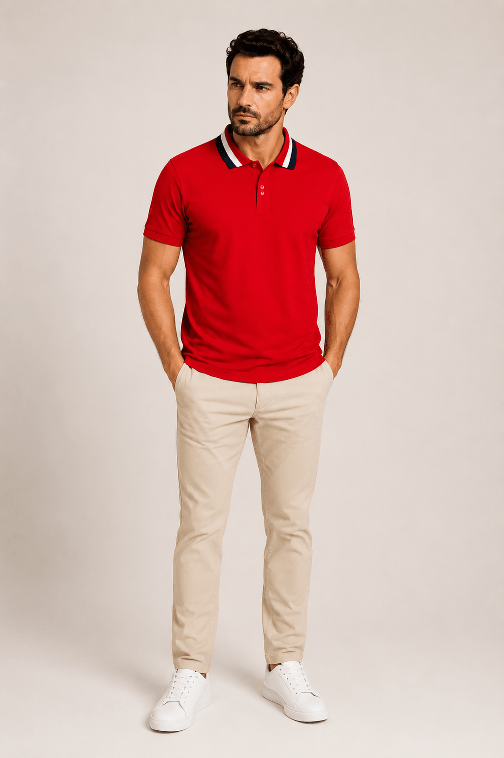 Polo Dom Henrico Gola Tricolor - Henri Store