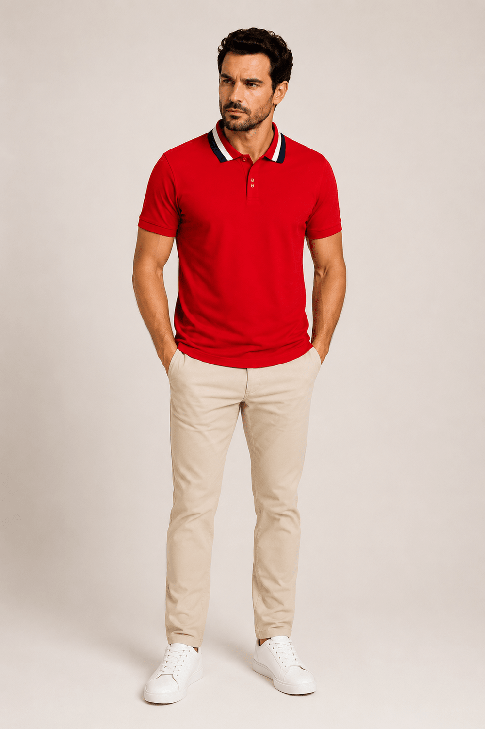 Polo Dom Henrico Gola Tricolor - Henri Store