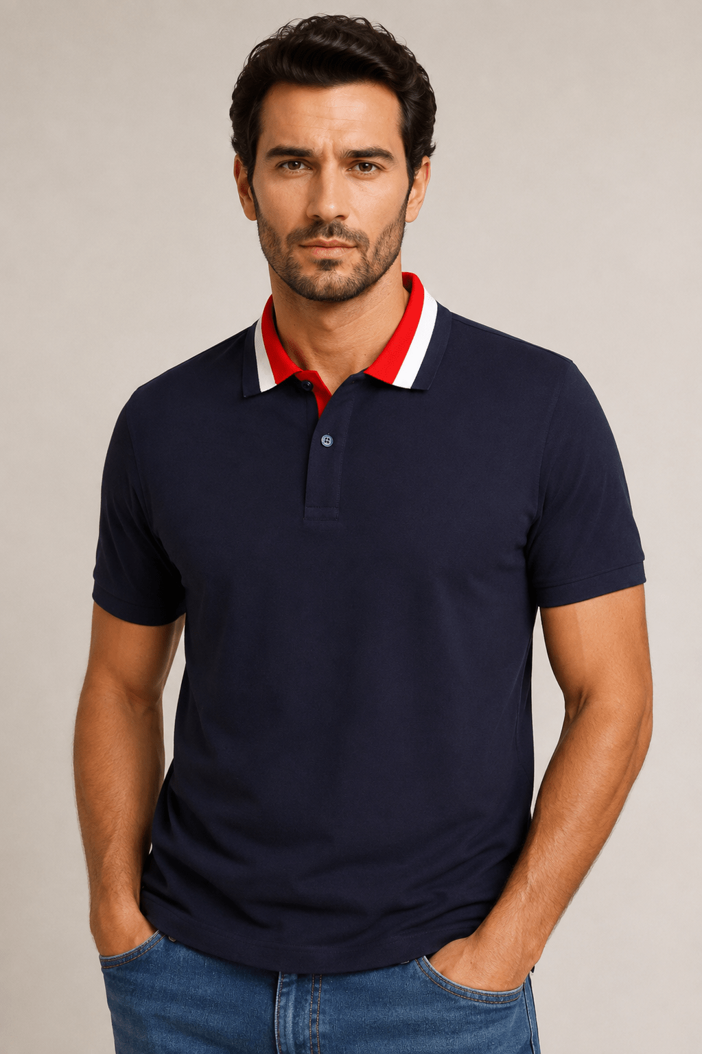 Polo Dom Henrico Gola Tricolor - Henri Store