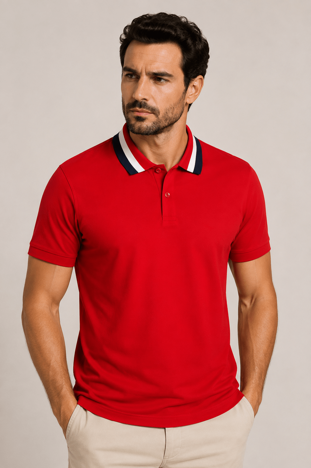 Polo Dom Henrico Gola Tricolor - Henri Store
