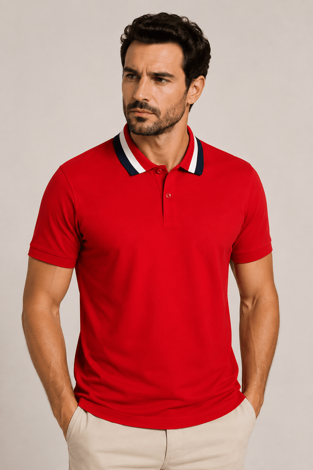 Polo Dom Henrico Gola Tricolor - Henri Store