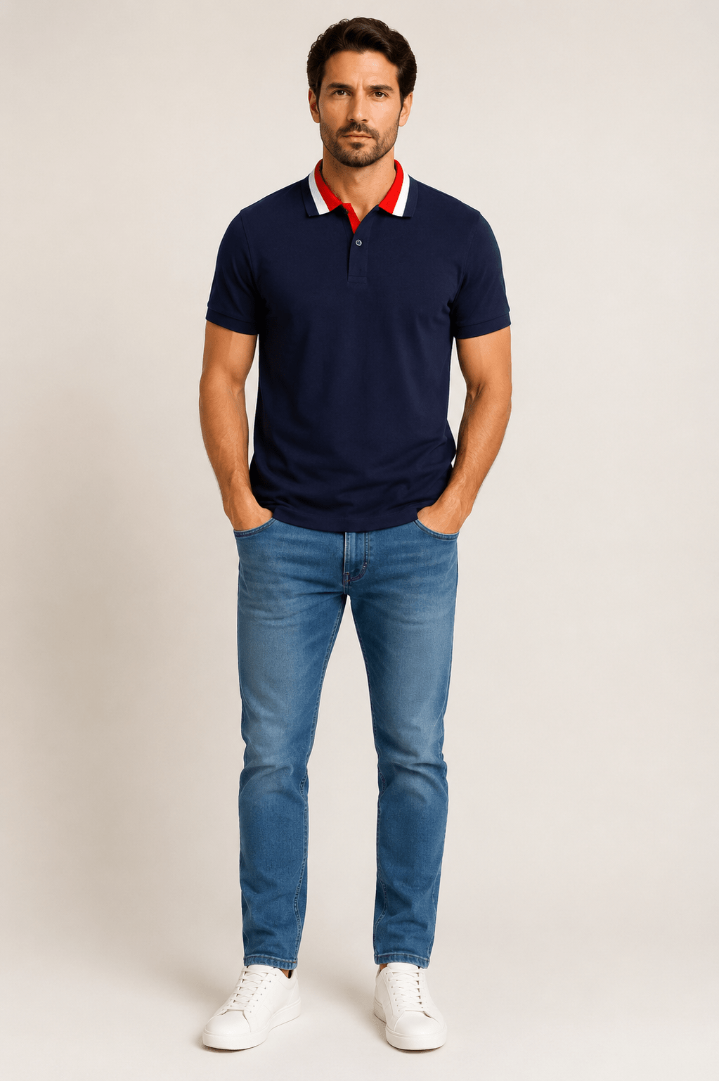 Polo Dom Henrico Gola Tricolor - Henri Store