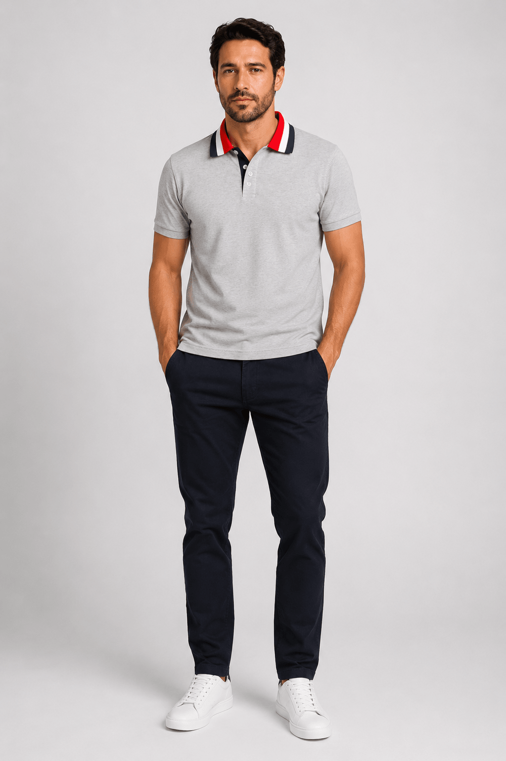 Polo Dom Henrico Gola Tricolor - Henri Store