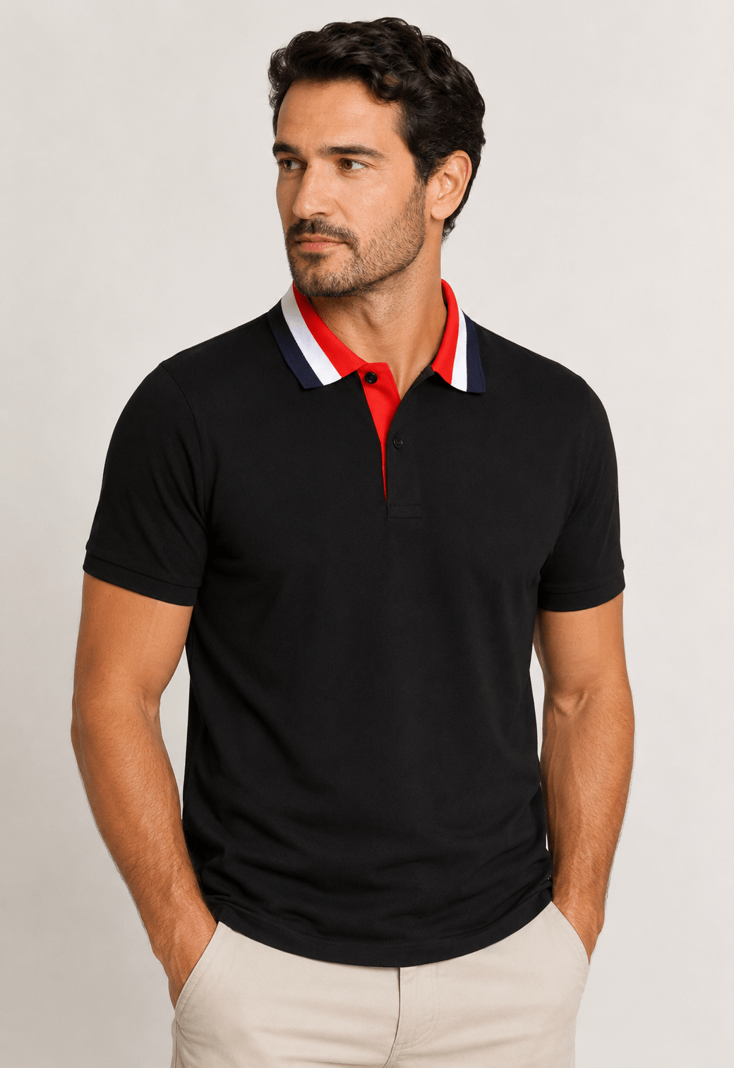 Polo Dom Henrico Gola Tricolor - Henri Store