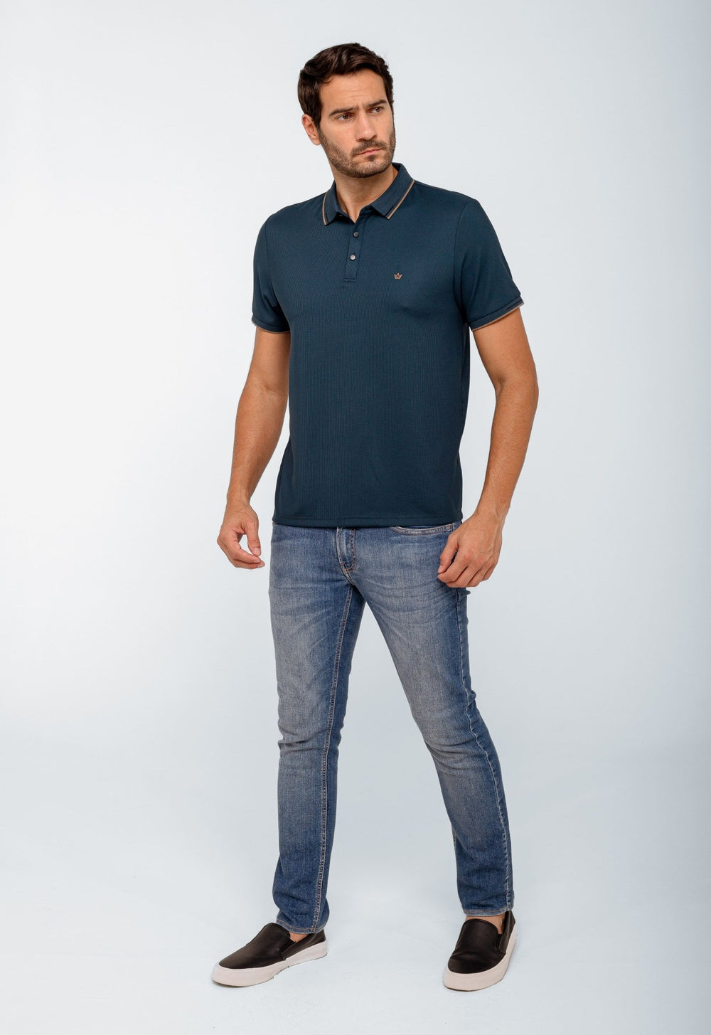 Polo Dom Henrico Poliamida com Friso na Gola - Henri Store