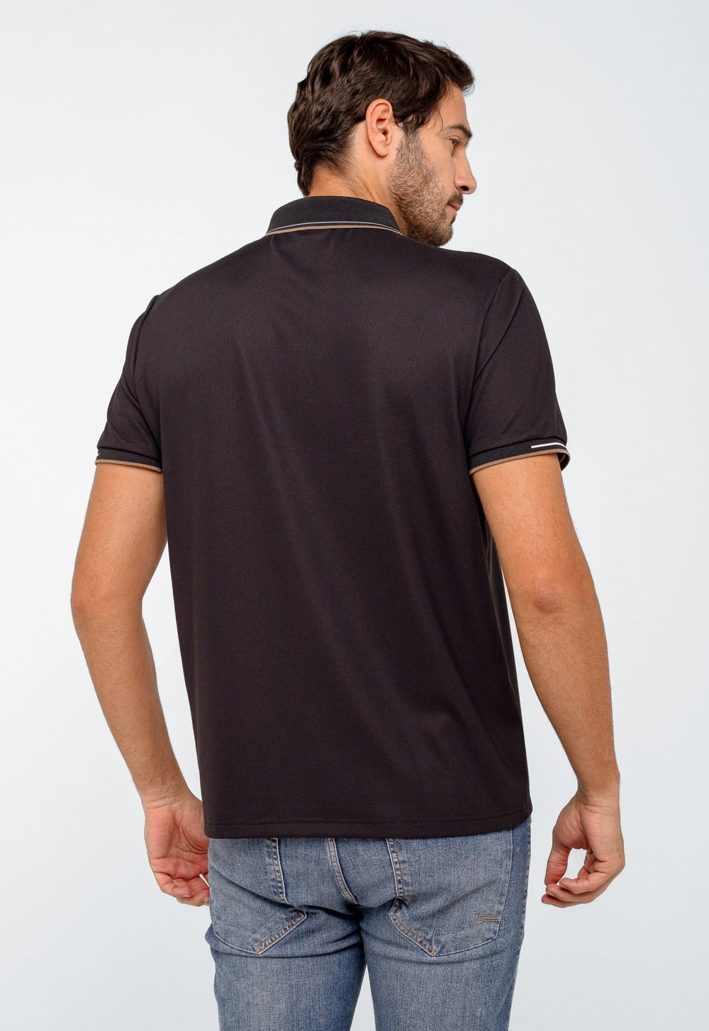 Polo Dom Henrico Poliamida com Friso na Gola - Henri Store
