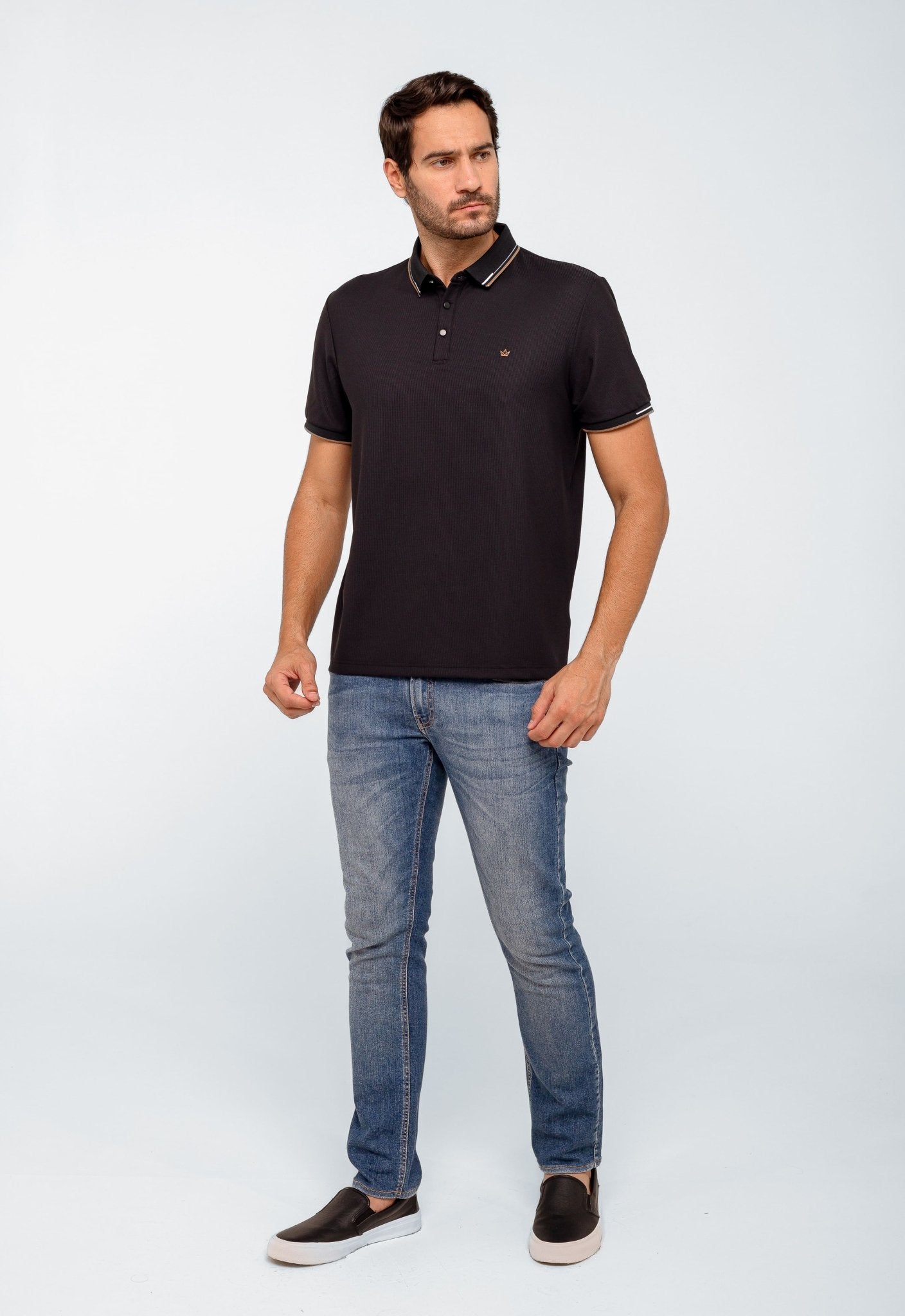 Polo Dom Henrico Poliamida com Friso na Gola - Henri Store