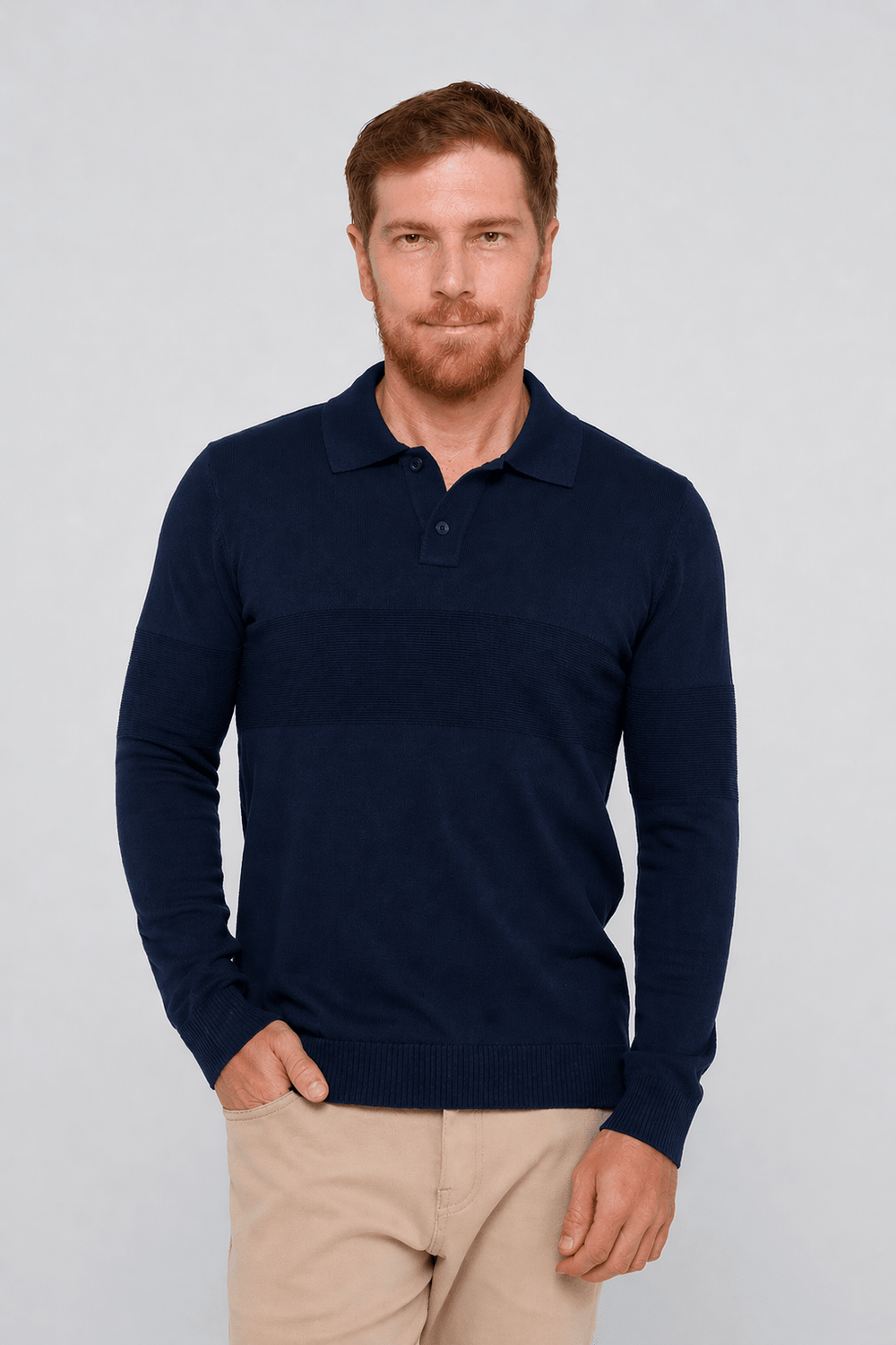 Polo Manga Longa Dom Henrico C/ Botão - Henri Store