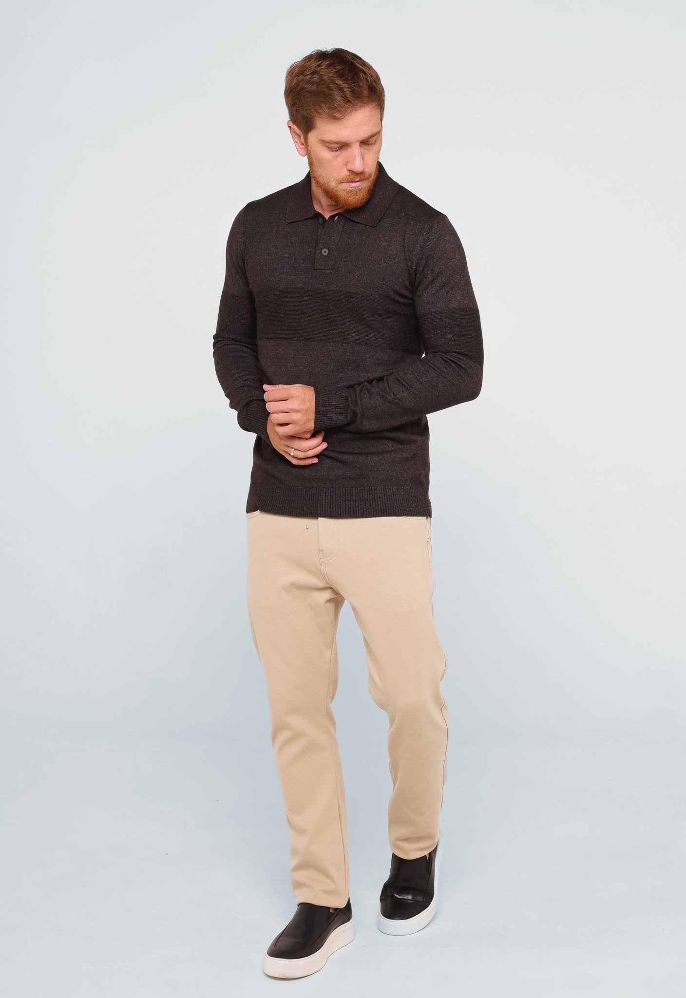 Polo Manga Longa Dom Henrico C/ Botão - Henri Store