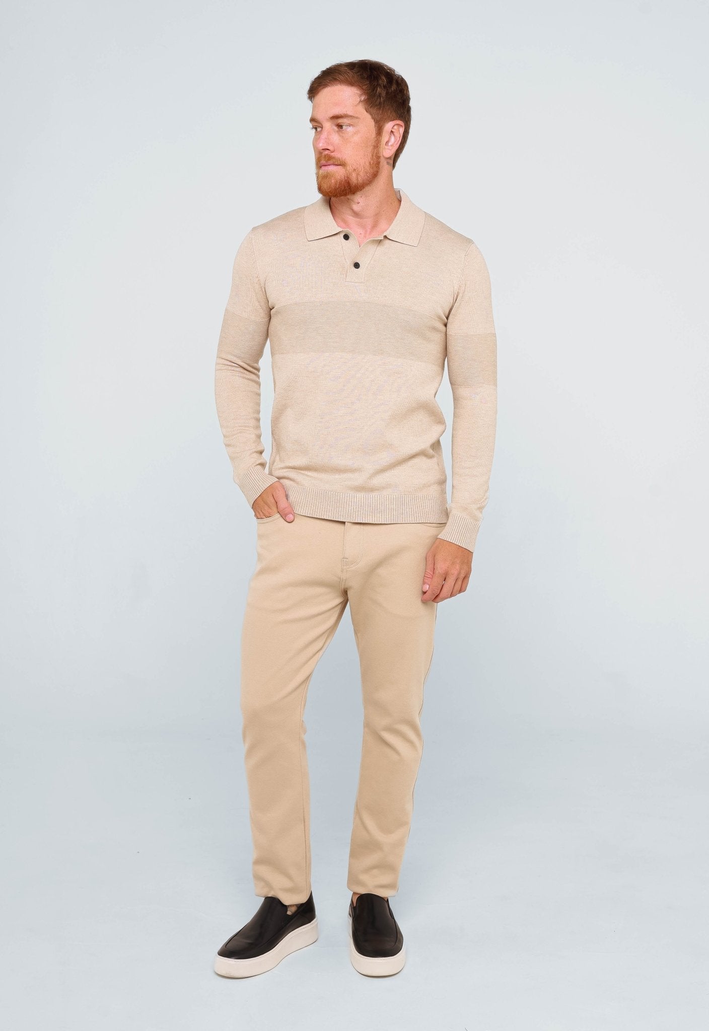 Polo Manga Longa Dom Henrico C/ Botão - Henri Store