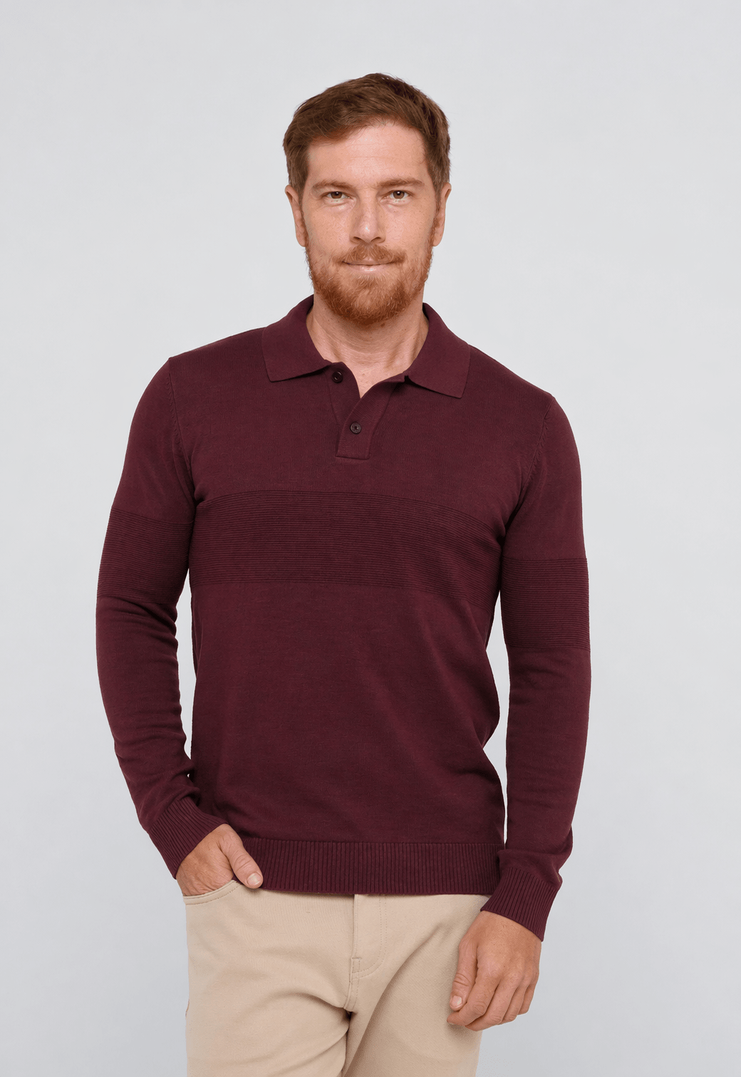 Polo Manga Longa Dom Henrico C/ Botão - Henri Store