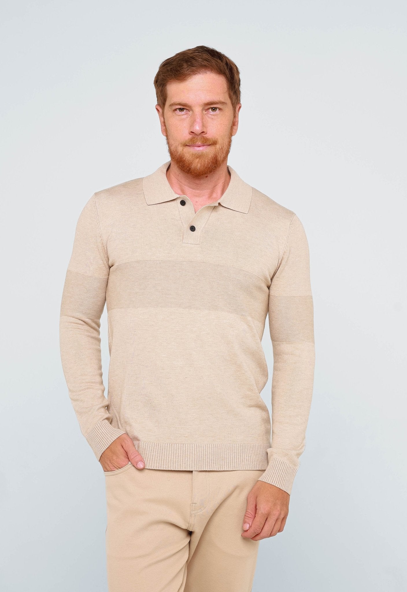 Polo Manga Longa Dom Henrico C/ Botão - Henri Store