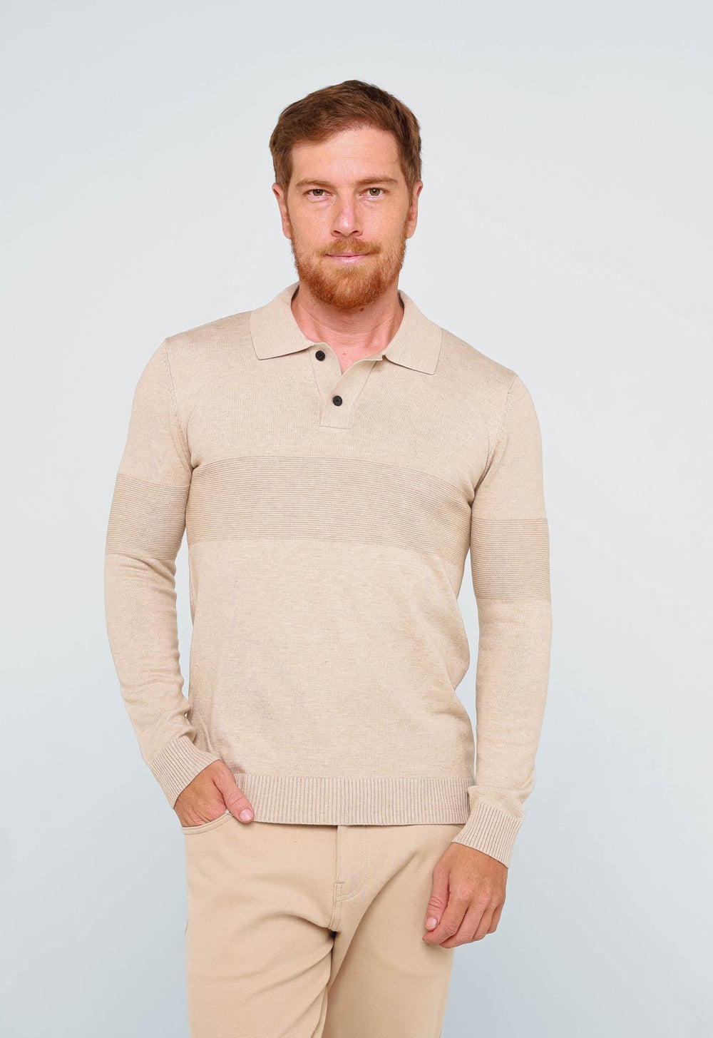 Polo Manga Longa Dom Henrico C/ Botão - Henri Store