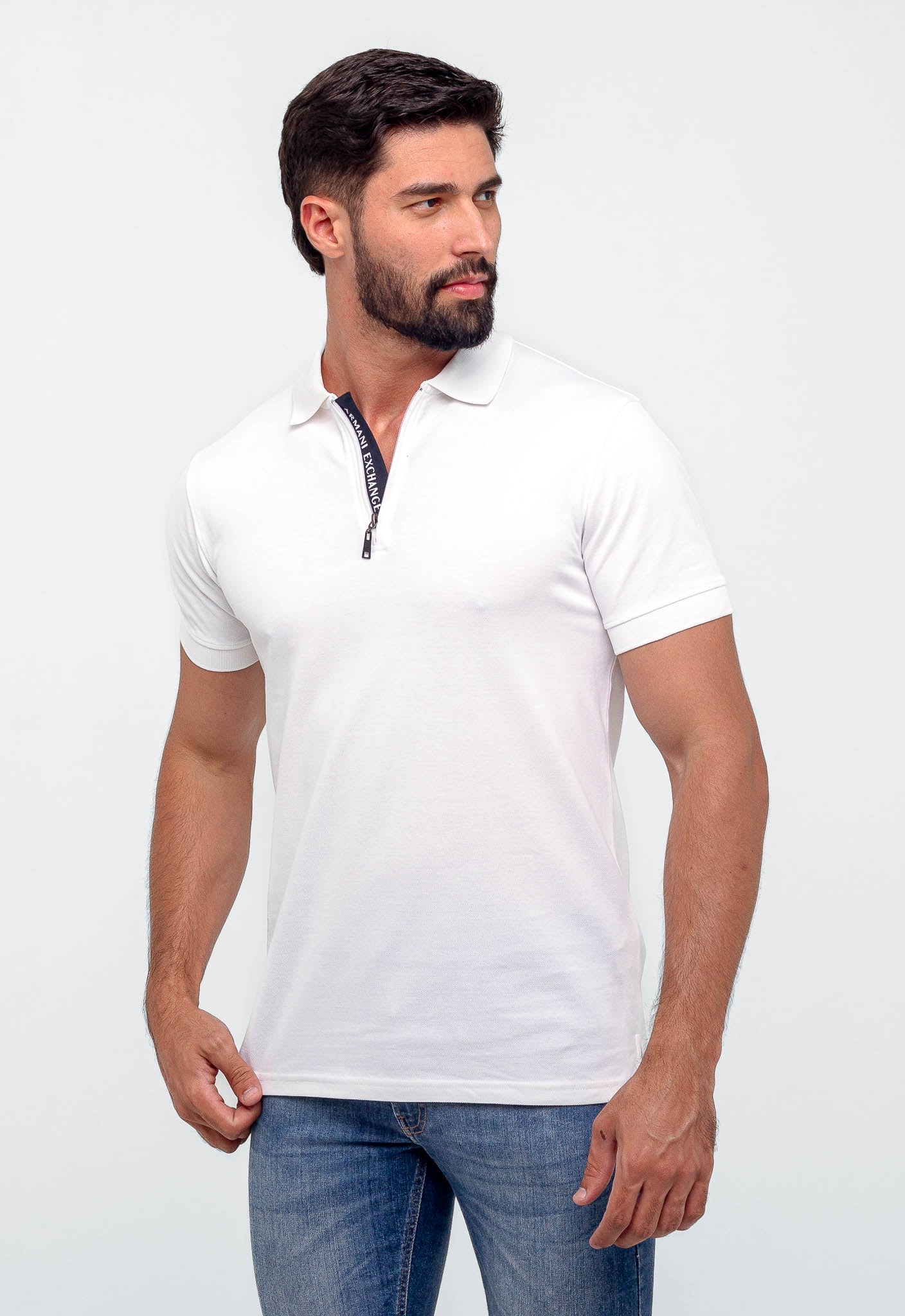 Polo Masculina Armani Exchange Básica Com Zíper - Henri Store