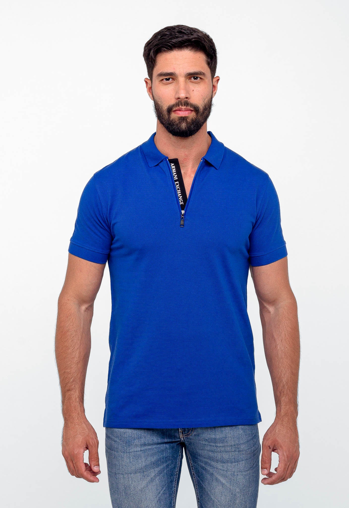 Polo Masculina Armani Exchange Básica Com Zíper - Henri Store