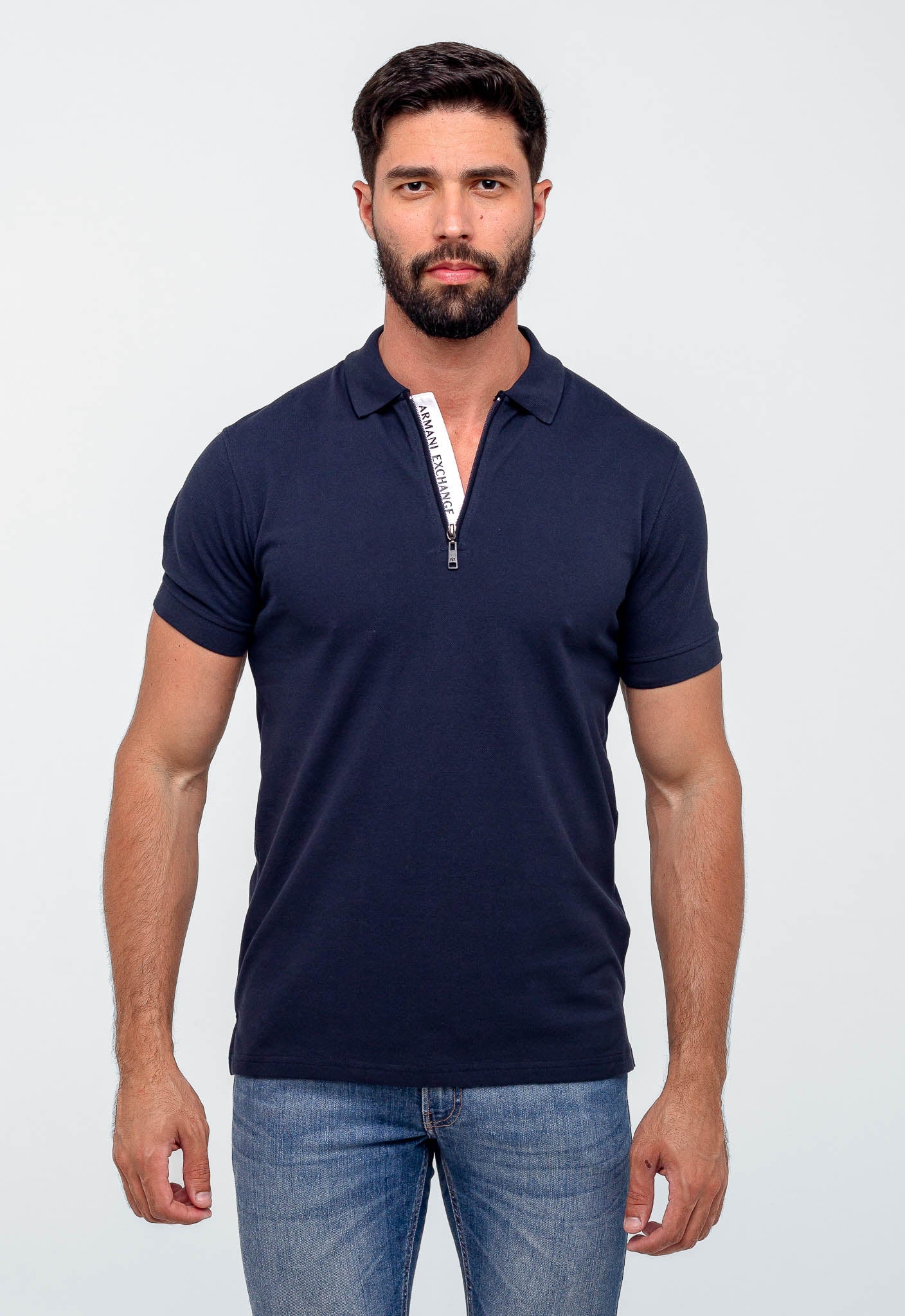 Polo Masculina Armani Exchange Básica Com Zíper - Henri Store