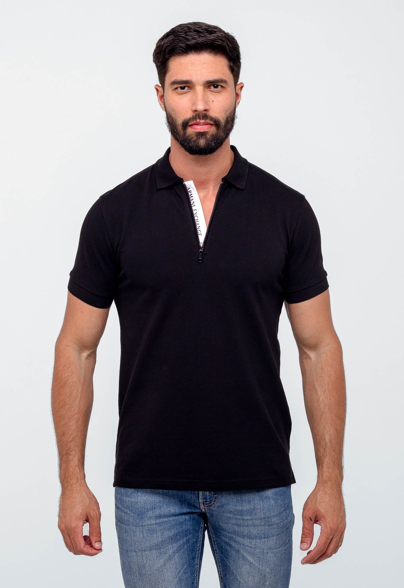 Polo Masculina Armani Exchange Básica Com Zíper - Henri Store