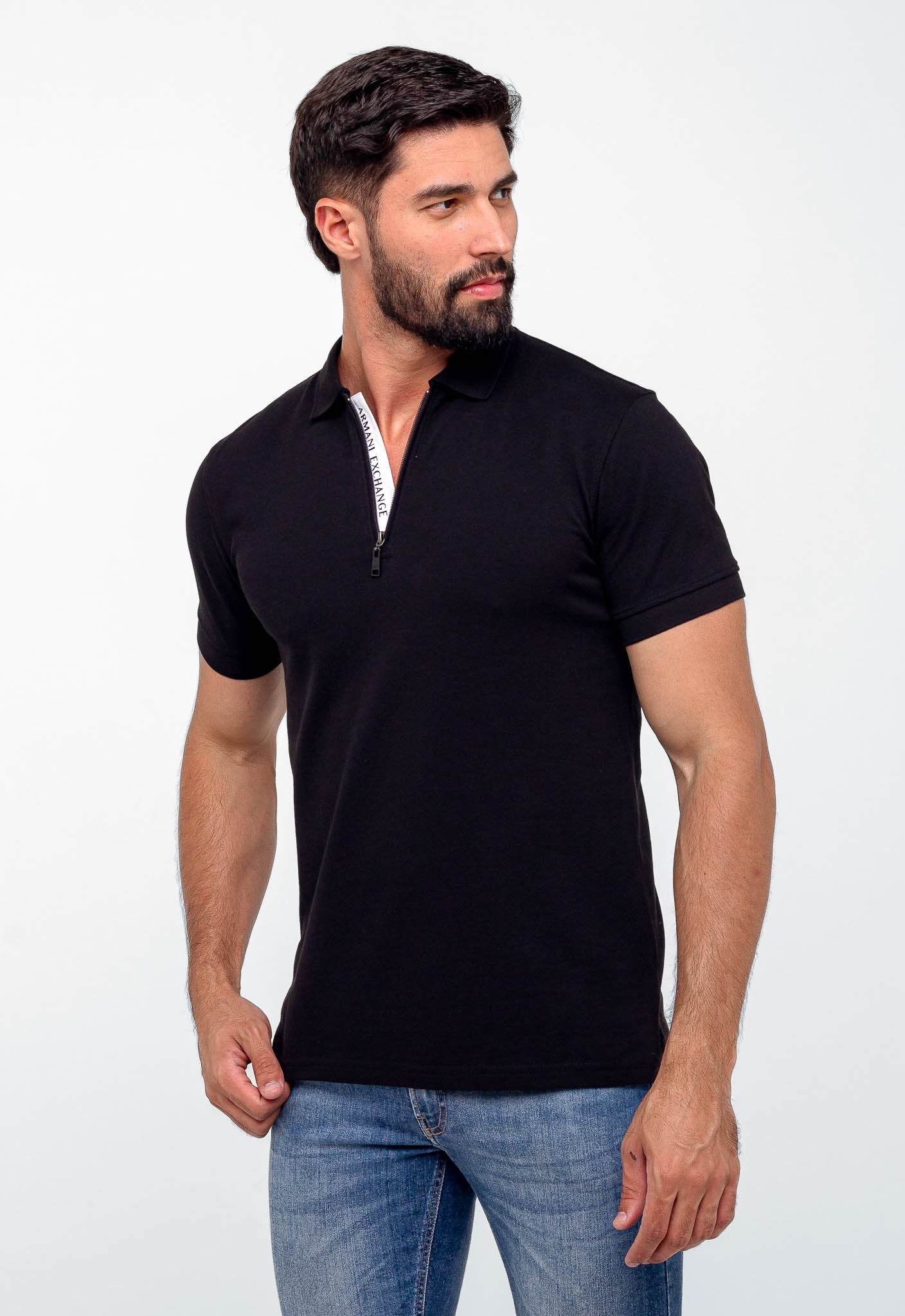 Polo Masculina Armani Exchange Básica Com Zíper - Henri Store