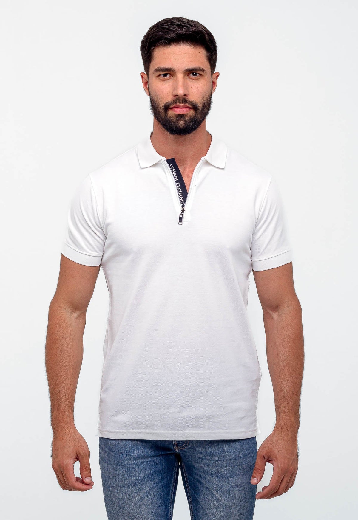 Polo Masculina Armani Exchange Básica Com Zíper - Henri Store