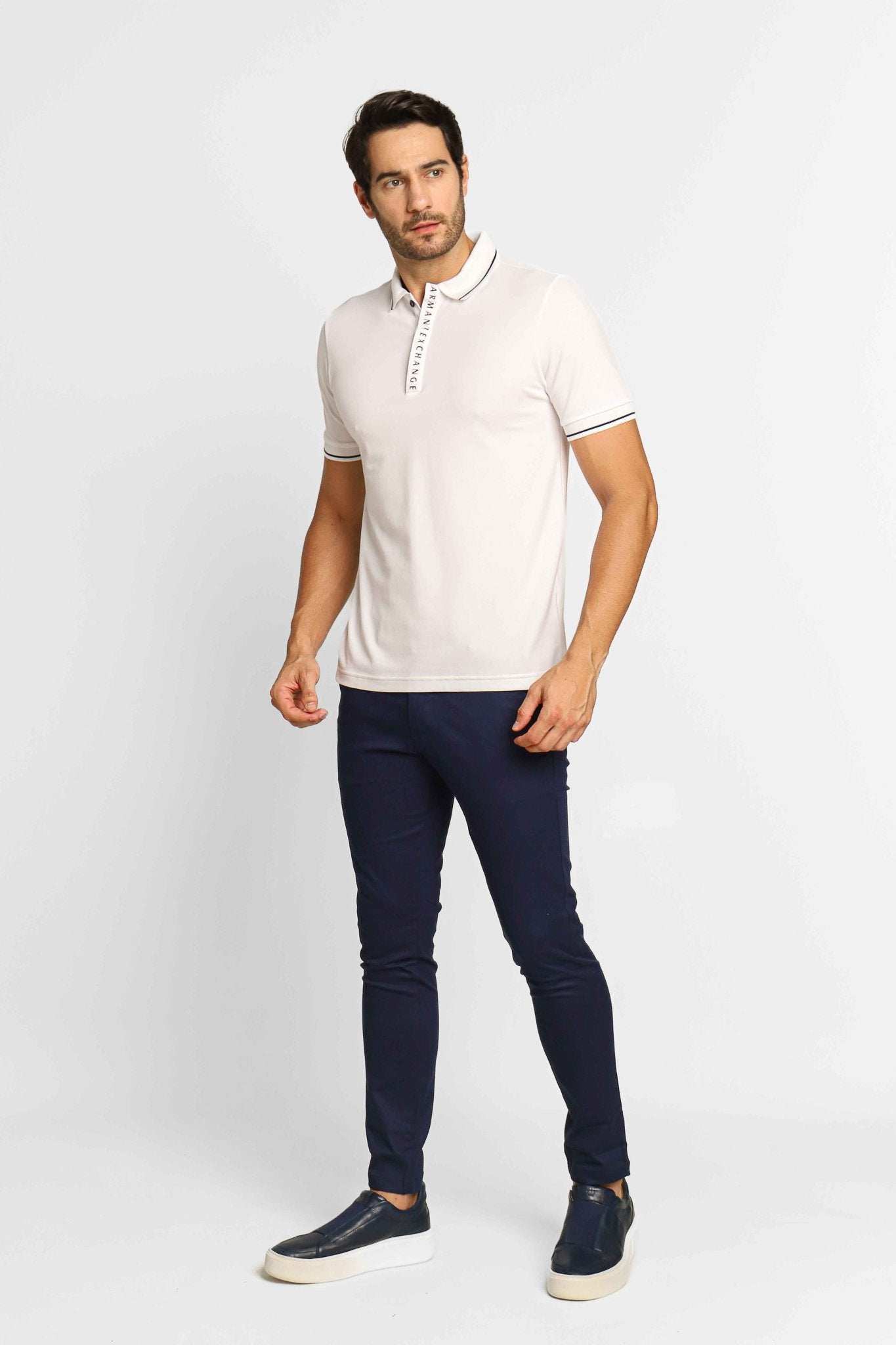 Polo Masculina Armani Exchange Branco - Henri Store