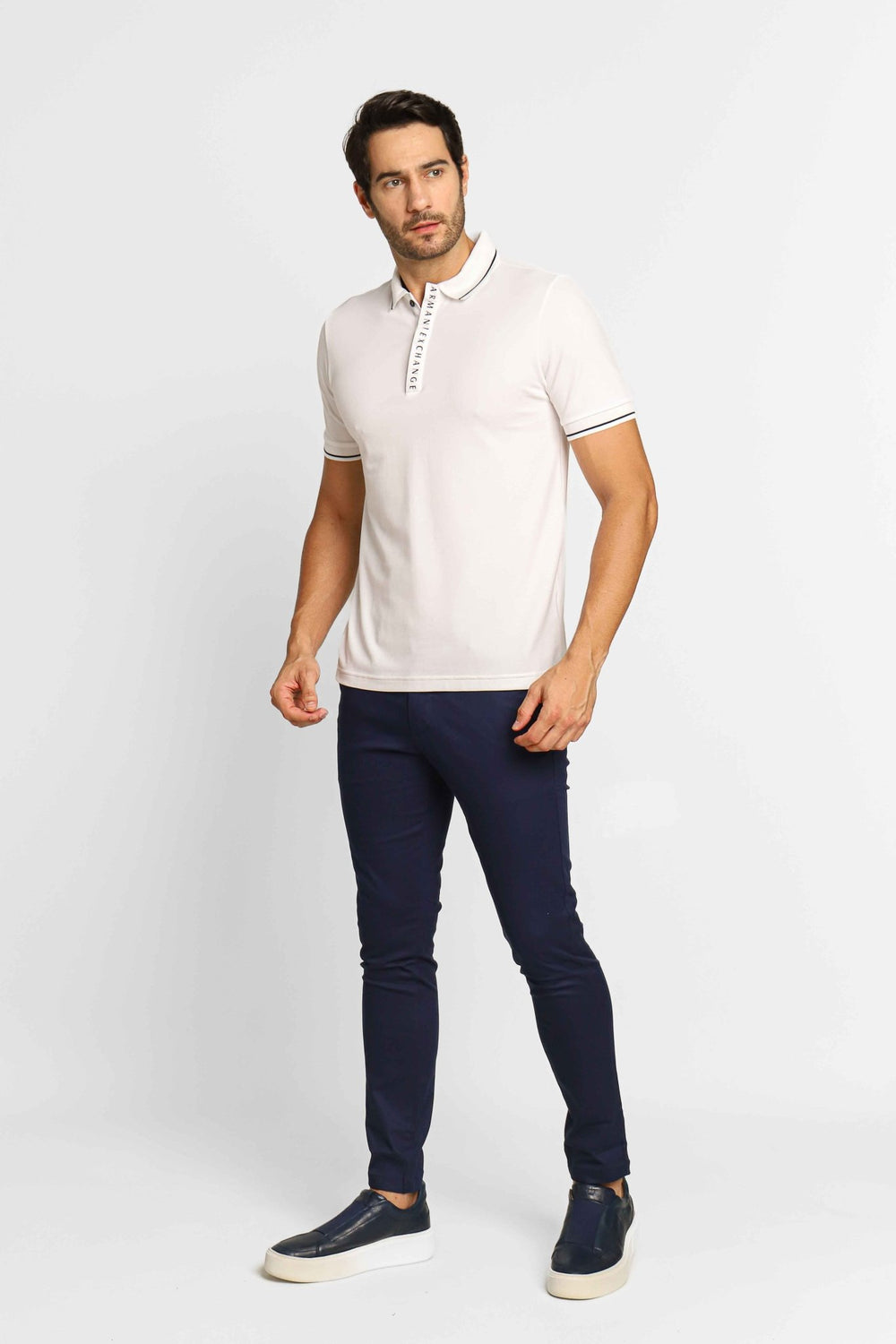 Polo Masculina Armani Exchange Branco - Henri Store