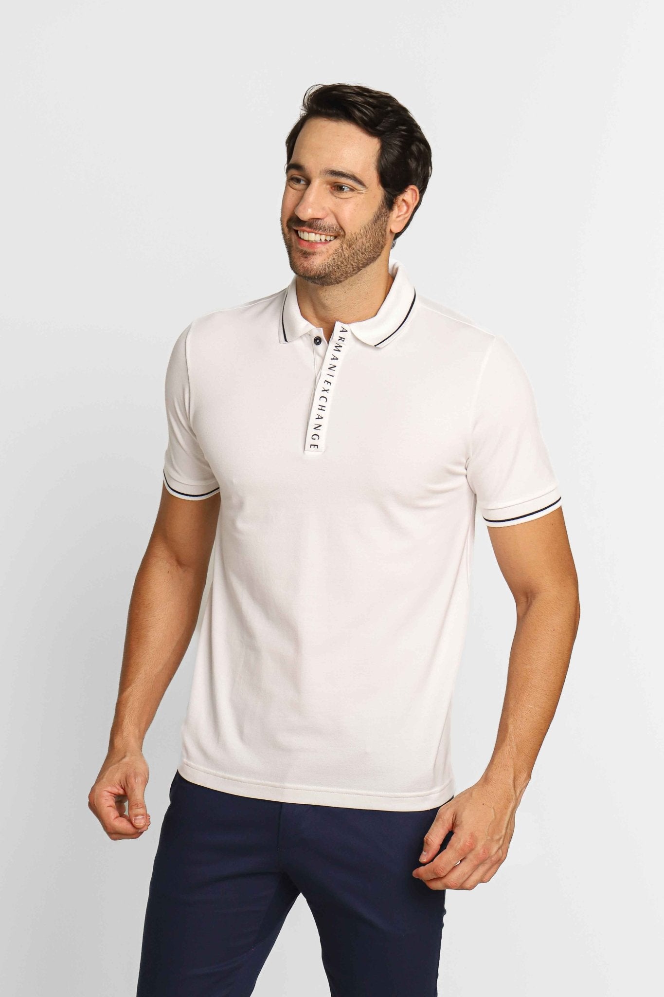Polo Masculina Armani Exchange Branco - Henri Store