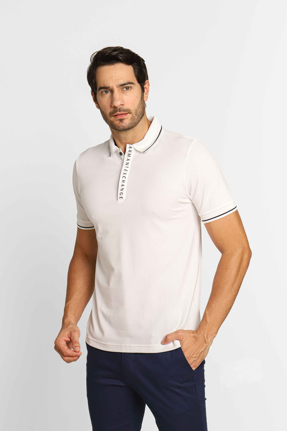 Polo Masculina Armani Exchange Branco - Henri Store