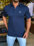Polo Masculina Armani Exchange com Logo Circular no Peito Marinho - Henri Store