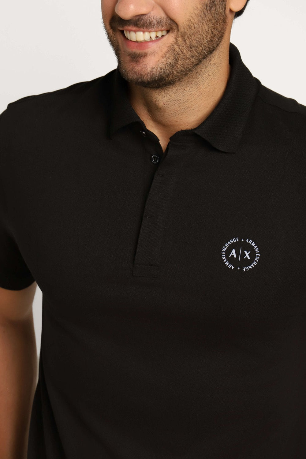 Polo Masculina Armani Exchange Logo Circular Peito Preto - Henri Store