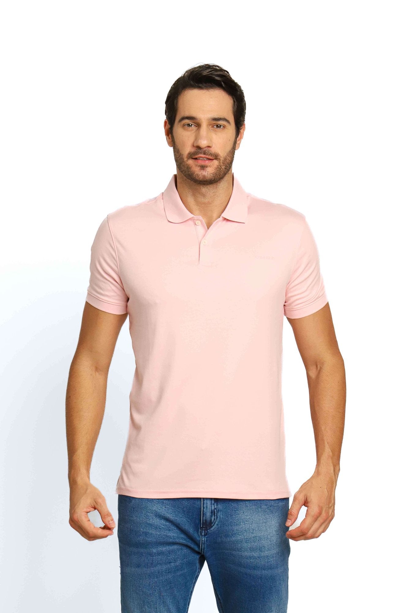 Polo Masculina Calvin Klein Interlock Liquid Touch Rosa Claro - Henri Store
