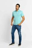 Polo Masculina Calvin Klein Interlock Liquid Touch Verde Água - Henri Store