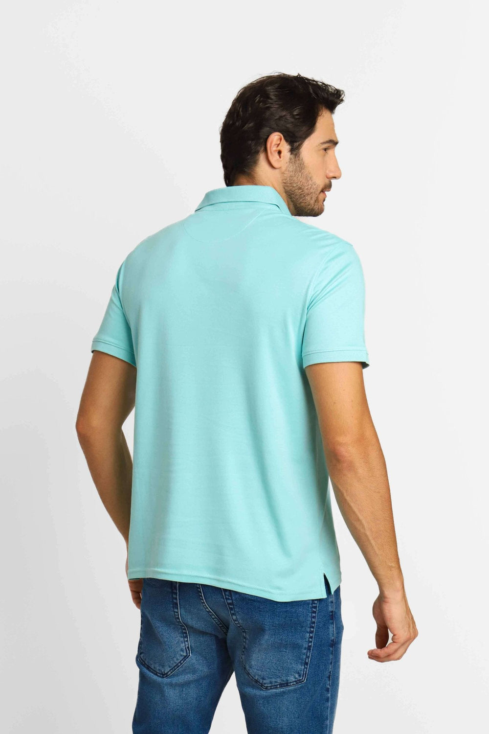 Polo Masculina Calvin Klein Interlock Liquid Touch Verde Água - Henri Store