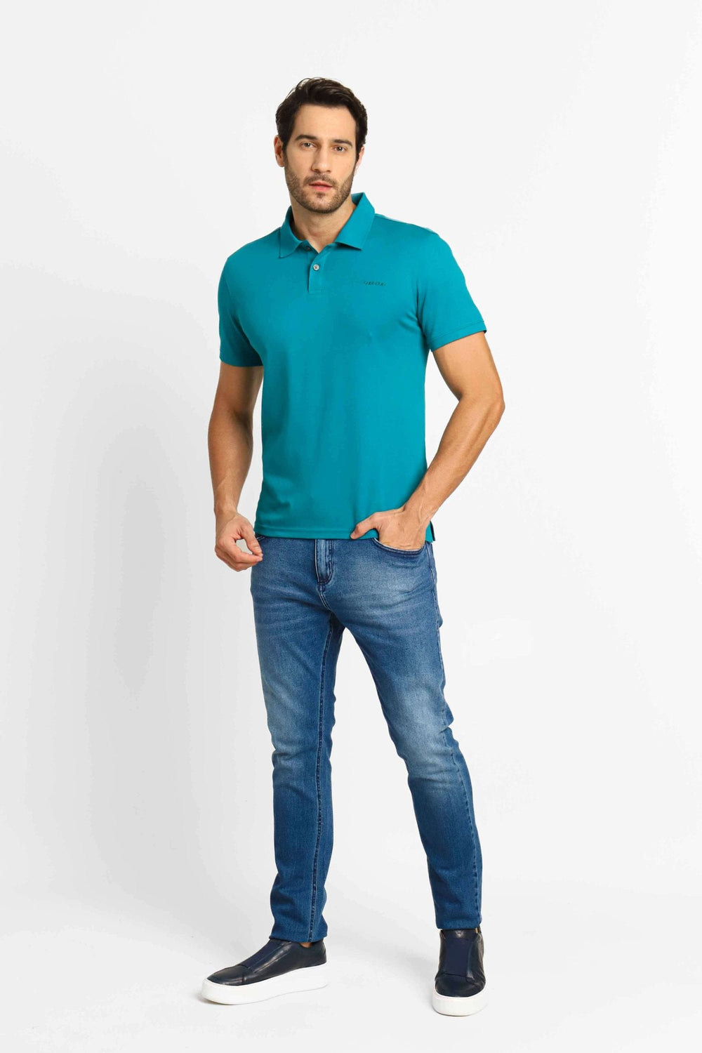 Polo Masculina Calvin Klein Interlock Liquid Touch Verde - Henri Store