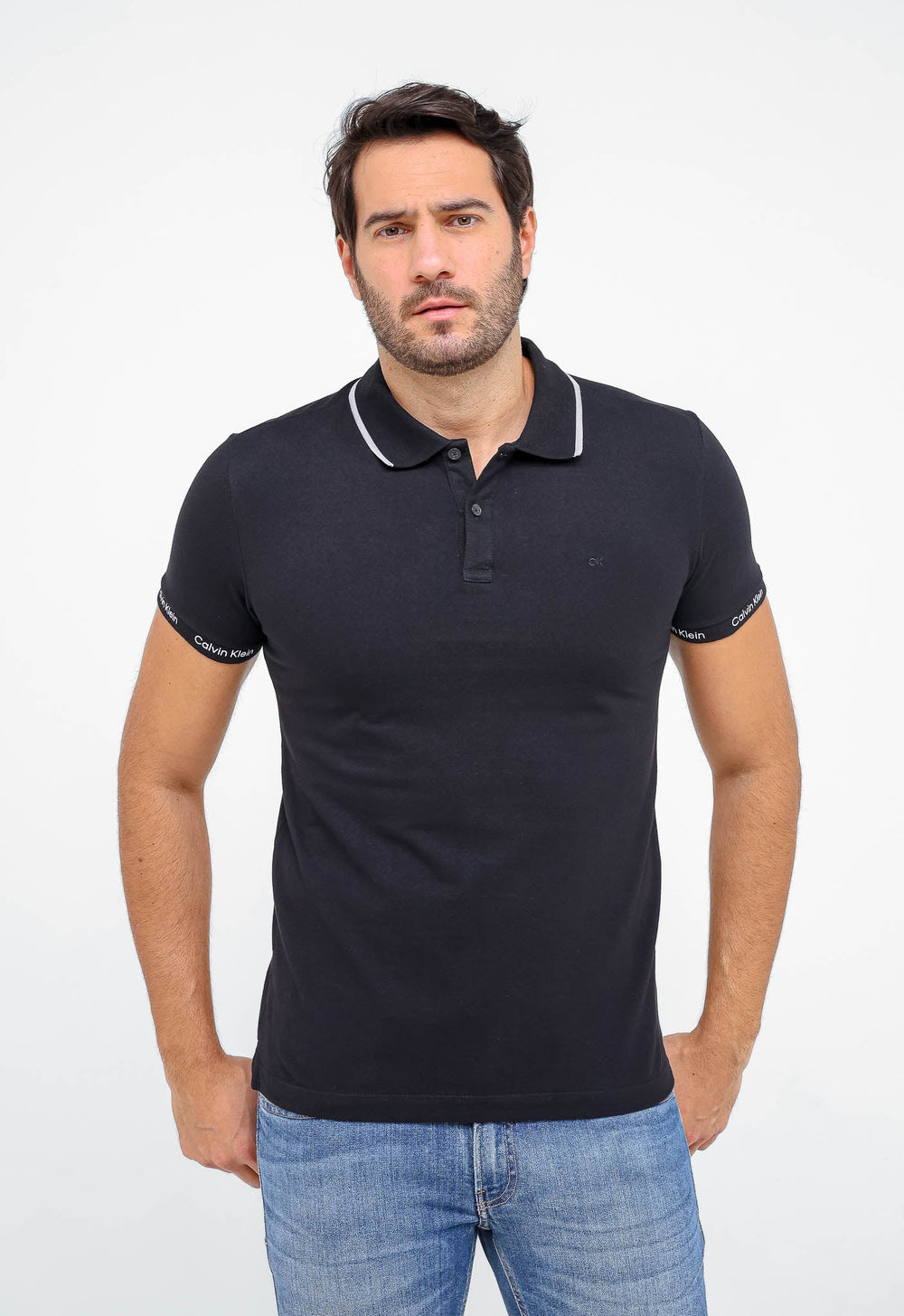 Polo Masculina Calvin Klein Logo Retilínea Preta - Henri Store