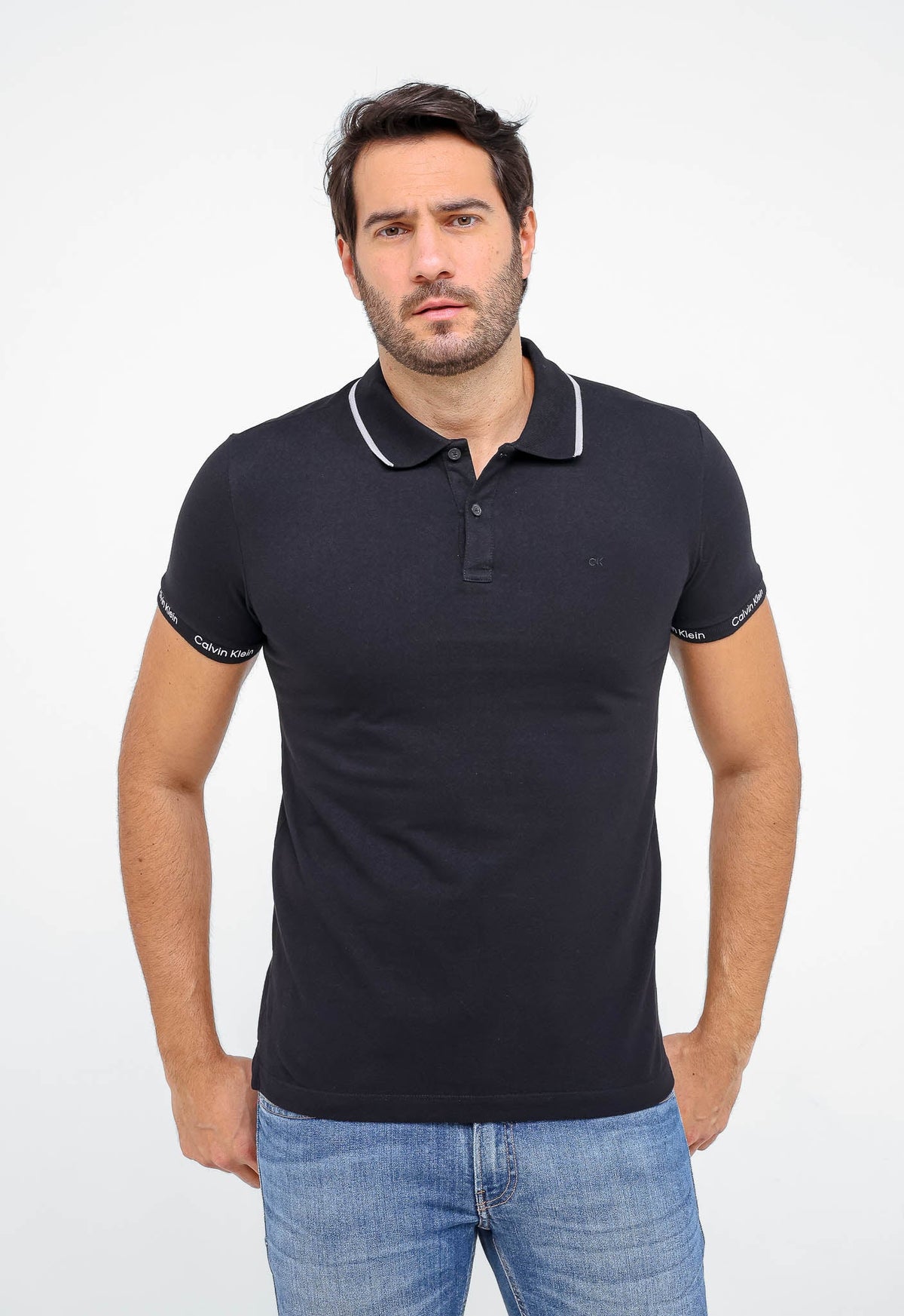 Polo Masculina Calvin Klein Logo Retilínea Preta - Henri Store