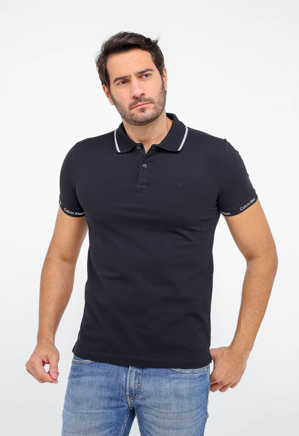 Polo Masculina Calvin Klein Logo Retilínea Preta - Henri Store