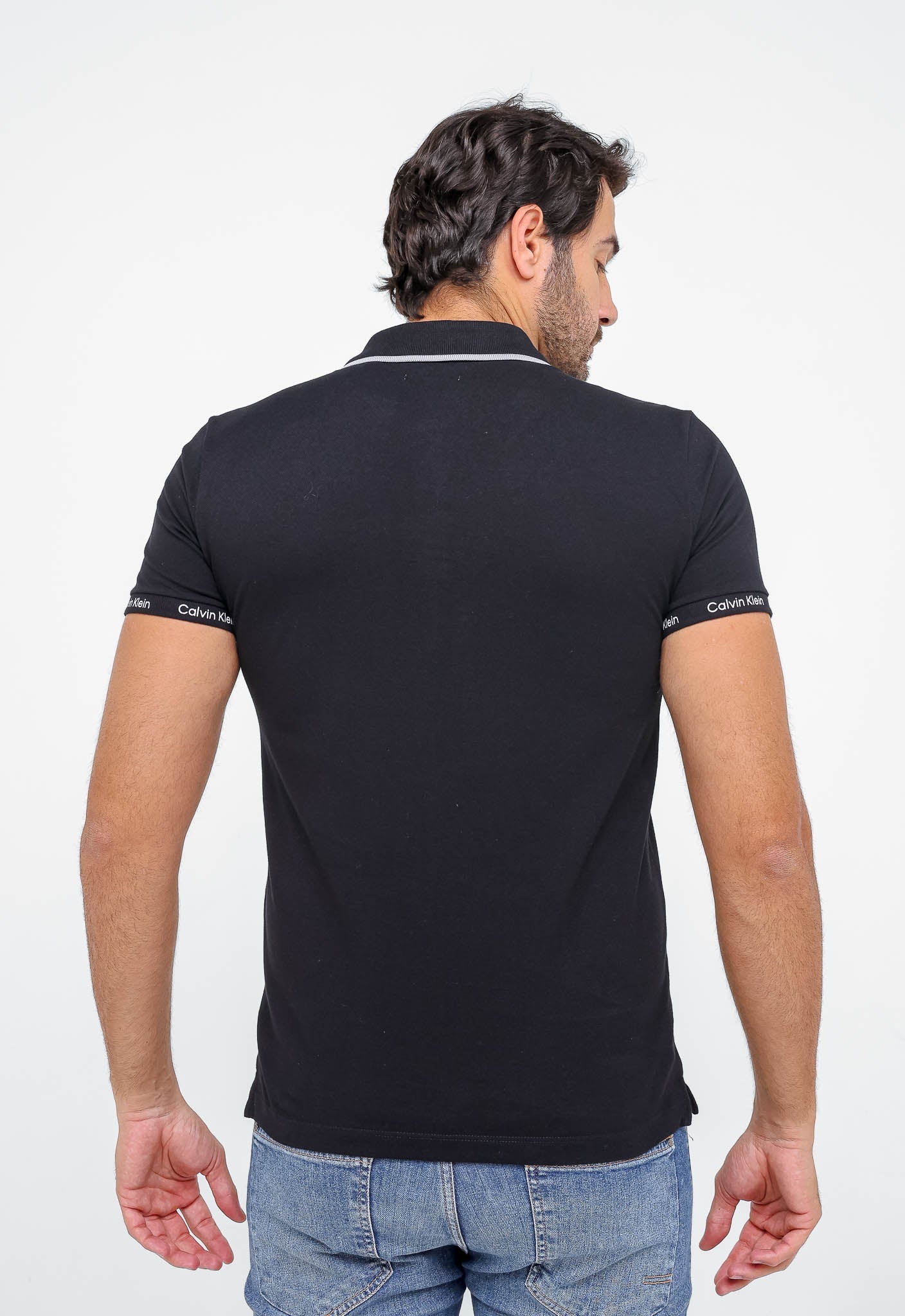 Polo Masculina Calvin Klein Logo Retilínea Preta - Henri Store