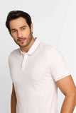 Polo Masculina Calvin Klein Logo Retilínea Slim Fit Branco - Henri Store