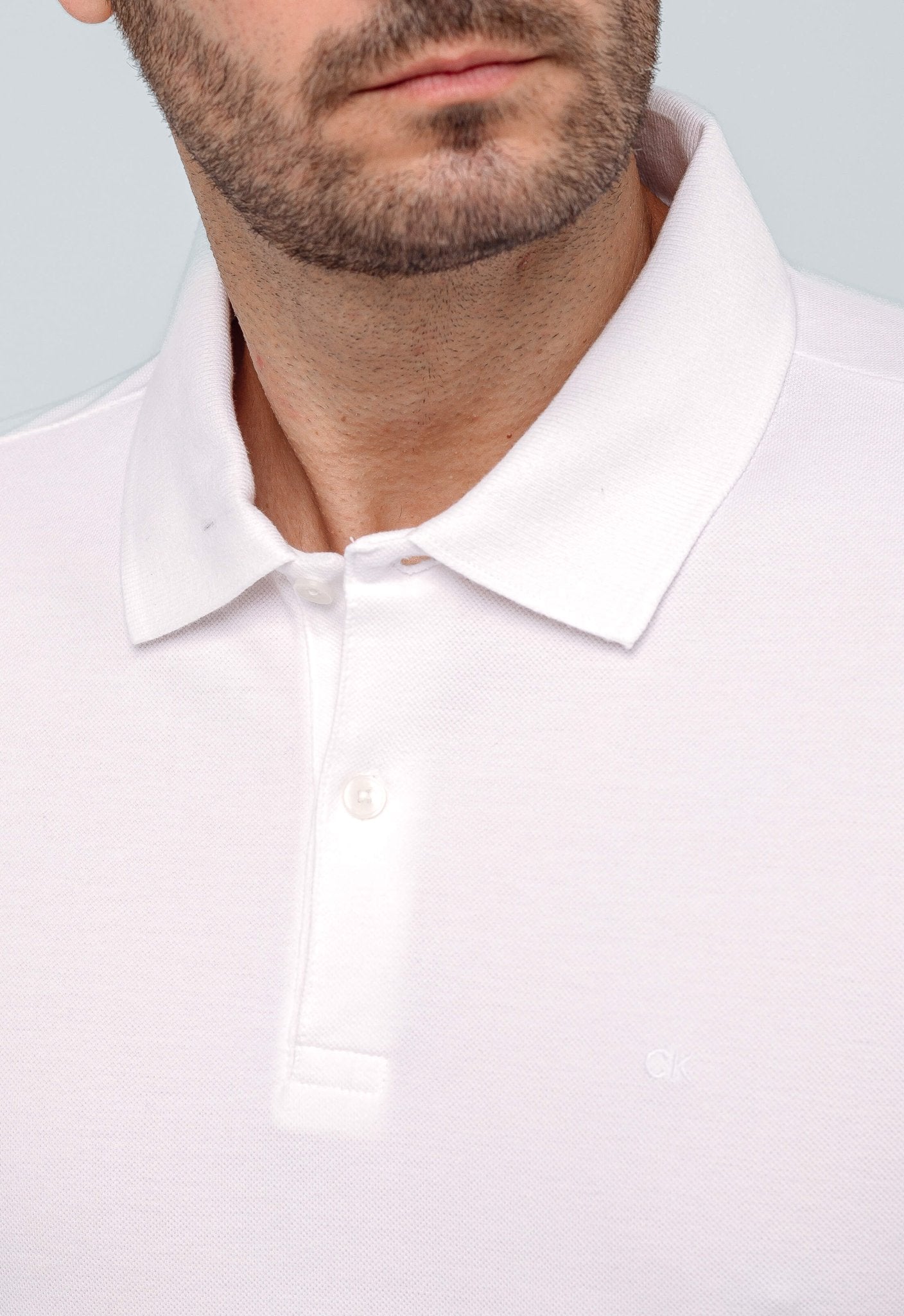 Polo Masculina Calvin Klein Regular Basica Branca - Henri Store