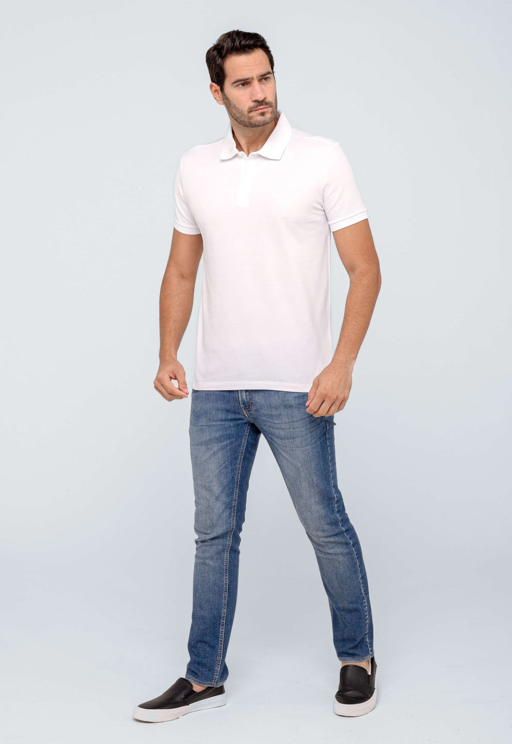 Polo Masculina Calvin Klein Regular Basica Branca - Henri Store