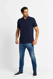 Polo Masculina Calvin Klein Regular Básica Com Friso Marinho - Henri Store