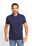 Polo Masculina Calvin Klein Slim Fit Básica Relevo Azul Marinho Friso - Henri Store