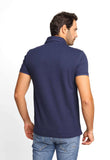 Polo Masculina Calvin Klein Slim Fit Básica Relevo Azul Marinho Friso - Henri Store