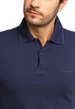 Polo Masculina Calvin Klein Slim Fit Básica Relevo Azul Marinho Friso - Henri Store