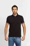 Polo Masculina Calvin Klein Slim Fit c/ Zíper Logo Punho Preto - Henri Store