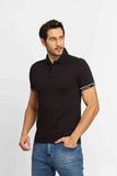 Polo Masculina Calvin Klein Slim Fit c/ Zíper Logo Punho Preto - Henri Store
