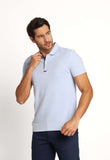 Polo Masculina Calvin Klein Slim Fit com Logo Termocolante Azul Claro - Henri Store