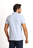 Polo Masculina Calvin Klein Slim Fit com Logo Termocolante Azul Claro - Henri Store